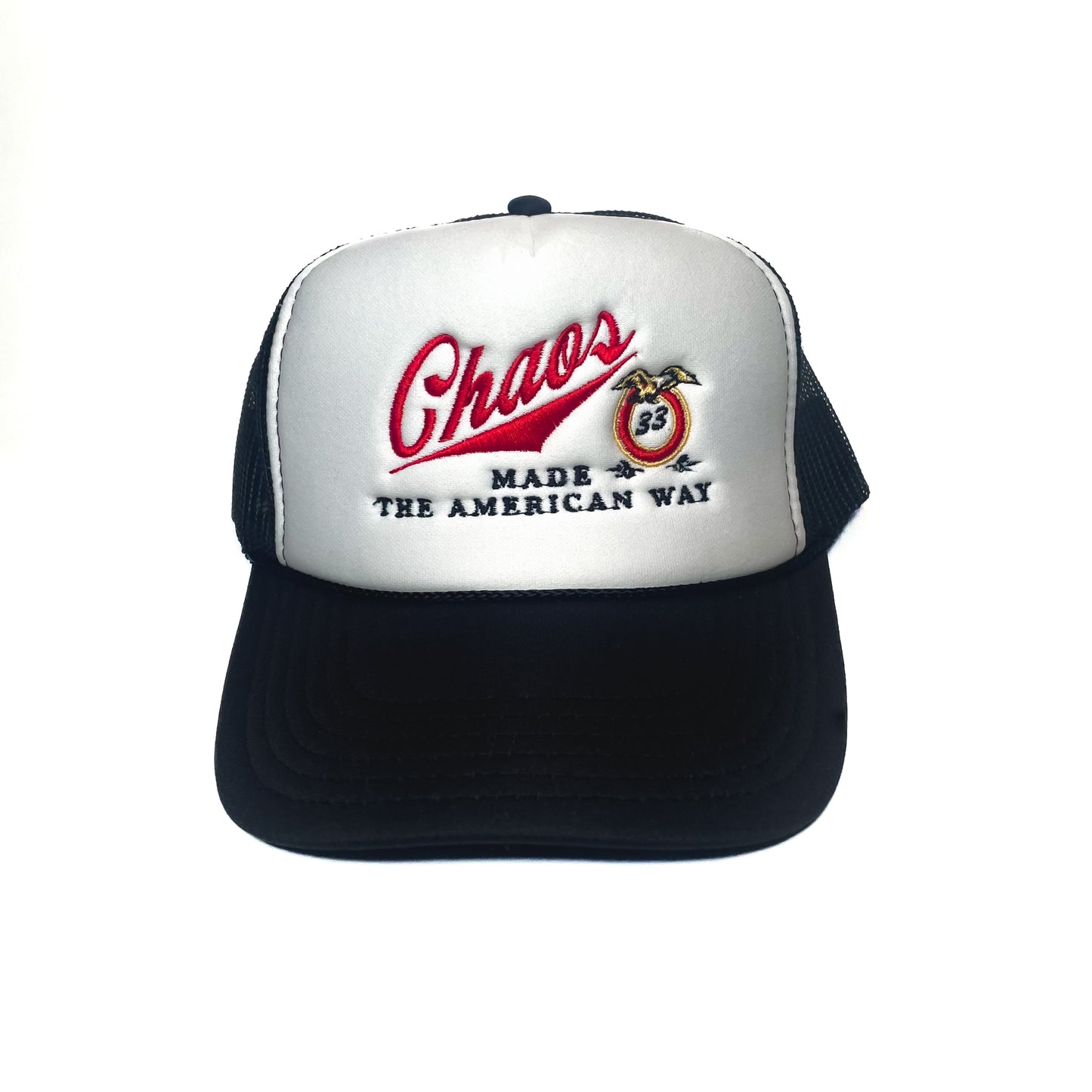 "CHAOS MADE THE AMERICAN WAY" TRUCKER HAT